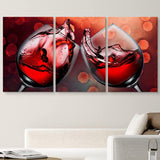 New Trendy Bar Home Decor Wine Glass Cheers Romantic Atmosphere Canvas Wall Art for Restaurant Dining Room Decor, Each Piece measures 16" X 24", Retails $204+
