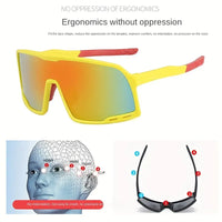 New Trendy Sports Fashion Glasses For Men & Women, Outdoor Sports Driving Fishing Cycling Fashion Glasses Yellow