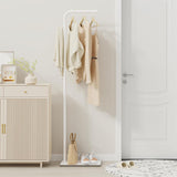 NEW IN BOX Retails $65, DOORXIFO White Coat Racks with White Base, Entryway Coats Racks Freestanding with 3 Hooks, L Shape Home Coat Hanger for Jackets, Coats, Hats, Clothes