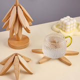New Retails $47+ Unique Tree Shaped Beech Wood Heat Resistant Trivet Mats Set for Hot Dishes, Simply pull the leaves up off the tree to use as a trivet/mat! OURS IS BEECH WOOD