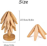 New Retails $47+ Unique Tree Shaped Beech Wood Heat Resistant Trivet Mats Set for Hot Dishes, Simply pull the leaves up off the tree to use as a trivet/mat! OURS IS BEECH WOOD