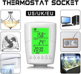 New Retails $149+ TS-2000 Programmable Wireless Thermostat Socket White LCD Home Intelligent Temperature Control Socket