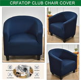 New Retails $41+ Navy CRFATOP Soft Club Chair Slipcover Stretch Barrel Chair Covers Jacquard Tub Chair Slipcovers Round Couch Covers Spandex Armchair Sofa Cover Removable Furniture Protector for Living Room