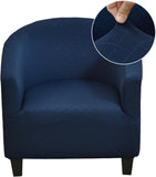 New Retails $41+ Navy CRFATOP Soft Club Chair Slipcover Stretch Barrel Chair Covers Jacquard Tub Chair Slipcovers Round Couch Covers Spandex Armchair Sofa Cover Removable Furniture Protector for Living Room