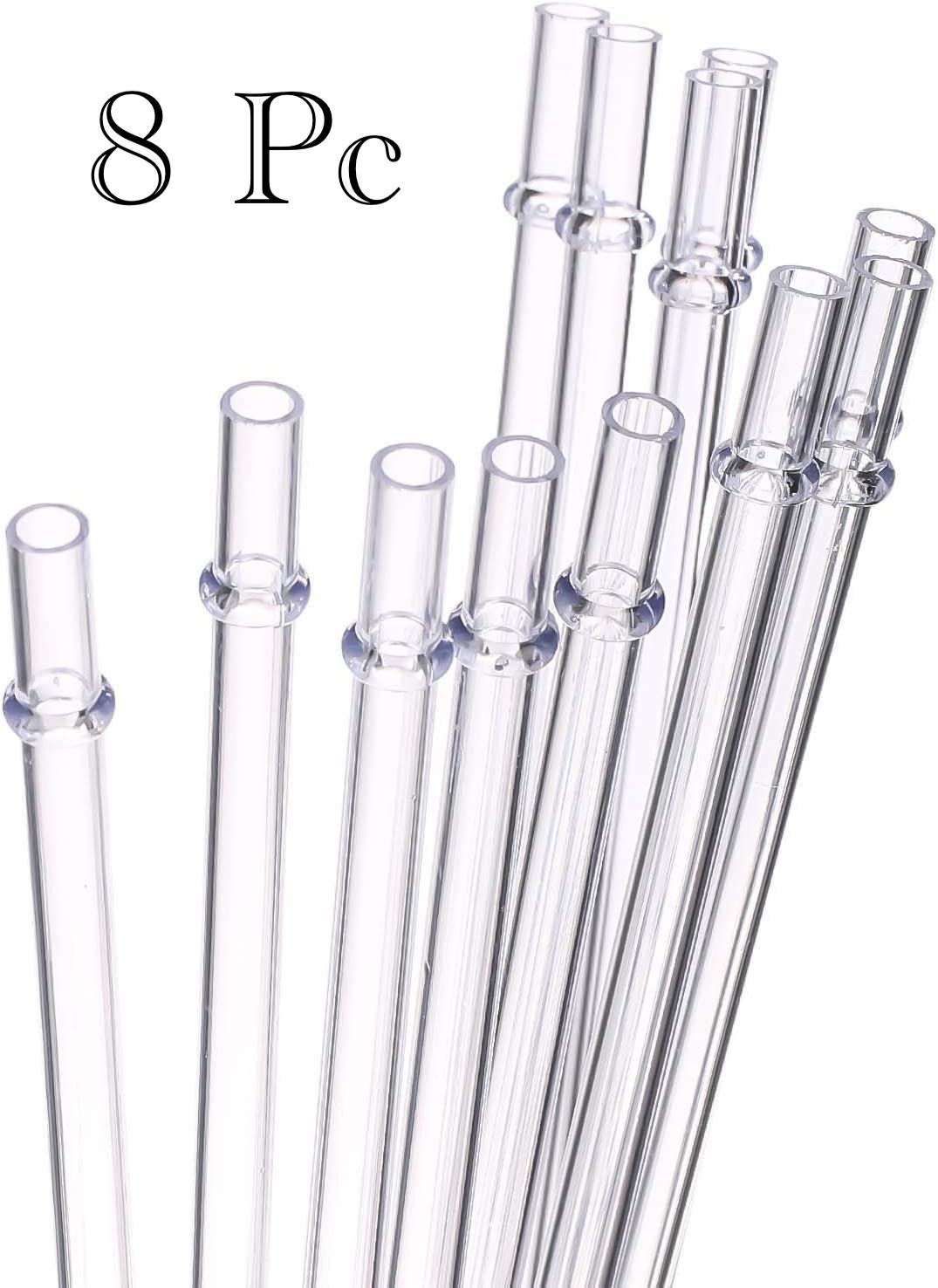 New 9.75 Inch Long Clear Reusable Tritan Replacement Drinking Straws for 30 oz & 20 oz Mason Jar, Tumblers, Set of 8 (9.75 inch Clear)