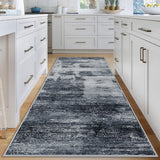 New TUOJINRUIDA Runners for Hallways 2x6 FT with Strong Anti Skid TPR Backing Boho Abstract Washable Floor Mat - All Purpose Runner Rug for Entryway Bedroom Kitchen Laundry Room Blues/Greys