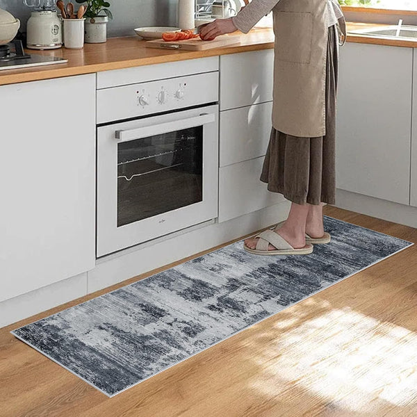New TUOJINRUIDA Runners for Hallways 2x6 FT with Strong Anti Skid TPR Backing Boho Abstract Washable Floor Mat - All Purpose Runner Rug for Entryway Bedroom Kitchen Laundry Room Blues/Greys