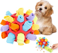 New Ulgoo Dog Puzzle Toy Dog Chew Toys Dog Enrichment Toys Encourage Natural Foraging Skills Portable Pet Snuffle Ball Toy (Red)