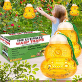 New Ultimate Wasp Trap Outdoor Hanging, Bee Traps Catcher, Wasp Deterrent Killer Insect Catcher, Non-Toxic Reusable Hornet Yellow Jacket Trap (Orange, 2 Pack)