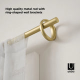 New Umbra Ringlet Curtain 1" Rod, adjustable from 42" -120", Gold! Includes everything you need for install! Retails $63+