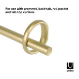 New Umbra Ringlet Curtain 1" Rod, adjustable from 42" -120", Gold! Includes everything you need for install! Retails $63+
