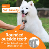 New Undercoat rake for Dogs，Dog Deshedding Brush for Large Dogs，2 in 1 Dematting Comb & deShedding Tool for Long Hair Cats，Pet Hair Grooming Brush, Clear mats and tangles, Reduces Shedding by 95%