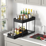 Ours is white NOT Black! Under Sink Organizers and Storage - Adjustable Height Sliding 2-Tier Pull Out Drawer Rack Multi-Purpose Under Sink Shelf Organizer for Kitchen Bathroom Under Counter Cabinet Storage