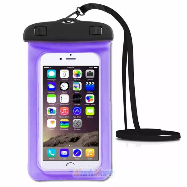 New Universal IPX8 Waterproof Anti Sinking Phone Case Water Proof Bag With Lanyard Fits All Phones Up To 7.5in, also can be used as dry bag for keys, cash, cards etc! Great for Protection & taking underwater pics! Purple