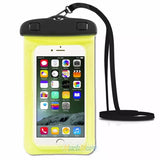New 2 PACK Universal IPX8 Waterproof Anti Sinking Phone Case Water Proof Bag With Lanyard Fits All Phones Up To 7.5in, also can be used as dry bag for keys, cash, cards etc! Great for Protection & taking underwater pics! Yellow