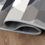 New TUOJINRUIDA GREY/BLACK Runner Rug Mat for Hallway 2'7" x 6' (80 x 180 cm) Premium Non Slip & Anti Skid Bottom for Hallway, Kitchen, Entryway, Living Room & Bedroom