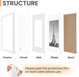 Retails $115+ New in box! upsimples 16x20 Picture Frame Set of 5,Display Pictures 11x14 with Mat or 16x20 Without Mat,Wall Gallery Poster Frames,White