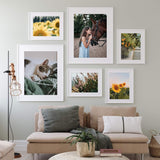 Retails $115+ New in box! upsimples 16x20 Picture Frame Set of 5,Display Pictures 11x14 with Mat or 16x20 Without Mat,Wall Gallery Poster Frames,White