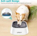 New UPSKY Dog Bowl Dog Water Bowl No-Spill Pet Water Bowl Slow Water Feeder Dog Bowl No-Slip Pet Water Dispenser 35oz Feeder Bowl for Dogs and Cats