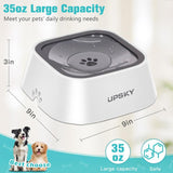 New UPSKY Dog Bowl Dog Water Bowl No-Spill Pet Water Bowl Slow Water Feeder Dog Bowl No-Slip Pet Water Dispenser 35oz Feeder Bowl for Dogs and Cats