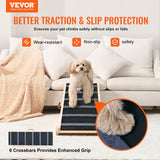 NEW Retails $150+ Large 47.2 inch VEVOR Dog Ramp, Folding Pet Ramp for Bed, Adjustable Dog Ramp for Small, Large, Old Dogs & Cats, Wooden Pet Ramp with 47.2" Long Ramp, Adjustable from 13.77" to 25.59", Suitable for Couch, Sofa, Car