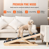 NEW Retails $150+ Large 47.2 inch VEVOR Dog Ramp, Folding Pet Ramp for Bed, Adjustable Dog Ramp for Small, Large, Old Dogs & Cats, Wooden Pet Ramp with 47.2" Long Ramp, Adjustable from 13.77" to 25.59", Suitable for Couch, Sofa, Car