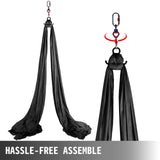 NEW Vevor Complete Aerial Silk Kit Trapeze Hammock 11 Yards fit Yoga Swing Stand Antigravity Silks 10Mx2.8M, Black! Retails $146+