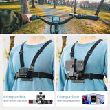 New Mobile Phone Chest Mount Harness Strap Cell Phone Holder Mount for Video Recording Bike/Kayak/Fishing/Skateboard POV/VLOG for iPhone/Samsung for GoPro Hero 11 10 9 8/Insta360/DJI Action Camera