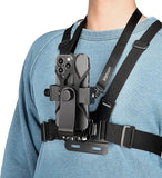 New Mobile Phone Chest Mount Harness Strap Cell Phone Holder Mount for Video Recording Bike/Kayak/Fishing/Skateboard POV/VLOG for iPhone/Samsung for GoPro Hero 11 10 9 8/Insta360/DJI Action Camera