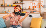 New Vangoa Silent Electric Solid Wood Metallic Black Violin Full Size 4/4, Ebony Fittings, Beginner Kit for Adults Teens, includes manual & hard case