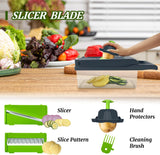 New Vegetable Chopper, Multifunctional 14-in-1 Kitchen Veggie Chopper Food Chopper with 8 Blades, Pro Onion Chopper Vegetable Cutter Slicer Dicer with Container for Potato, Salad