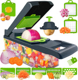 New Vegetable Chopper, Multifunctional 14-in-1 Kitchen Veggie Chopper Food Chopper with 8 Blades, Pro Onion Chopper Vegetable Cutter Slicer Dicer with Container for Potato, Salad