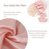 NEW Retails $50 Velanico Hair Bonnet, Silk Satin Hair Bonnet Sleeping Cap for Women, Soft and Comfortable Curly Hair Wrap Bonnet, PINK