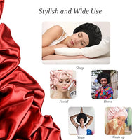 NEW Retails $50 Velanico Hair Bonnet, Silk Satin Hair Bonnet Sleeping Cap for Women, Soft and Comfortable Curly Hair Wrap Bonnet, PINK