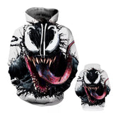 New Unisex Digital Print Pullover Sweater, Venom Sz XXL, Fits like an XL