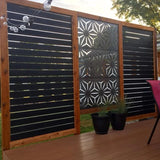 New Veradek Star Matte Black Screen Series Metal Privacy Screen Panels! Includes 3 metal panels & stands! Retails $365+