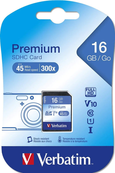 New Verbatim Premium Memory Card 16GB SDHC Class 10