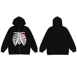 New VERBLEE Rib Cage Graphic Zipper Hoodie, Mens Sz M