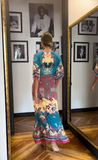 New ERTYM Blue Short Sleeve Maxi Dress, comfortable and breathable fabric, this dress is perfect for any occasion! Sz L! Retails $69+