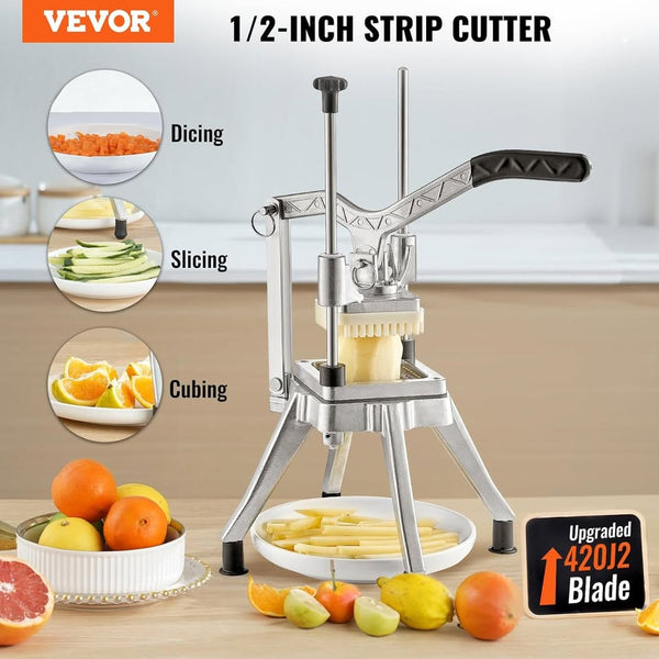 NEW VEVOR Commercial Vegetable Fruit Chopper 1/2″ Blade Heavy Duty Professional Food Dicer