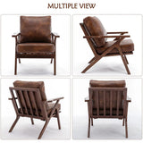 NEW Retails $300, Wayfair Joichiro 29.5" Wide Solid Wood Frame Upholstered Mid Century Modern Retro Armchair, Accent Chair Note: small scuff on 1 wood arm as shown in pics