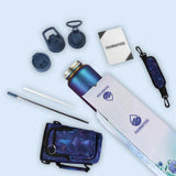 New Retails $47+ FAHRMOSIS 40 Oz Insulated Stainless Steel Water Bottle With Straw and Carrying Case - Violet Chrome