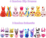 New VLUSSO 31 Piece Doll Clothes and Accessories Set for 11.5 Inch Dolls - Wedding Gown, 2 Party Dresses, 4 Mini Dresses, 2 Tops and Pants, 2 Swimsuits, 10 Shoes, 10 Bags - Fashion Theme - Ages 4-10