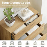 Retails $299+ New ASSEMBLED Oak WAMPAT Chest of Drawers for Bedroom, Hallway, Living Room, Entryway, Dining, Closet Organizers and Storage with 3 Drawers with Metal Base, Modern Wood Dresser Light Oak