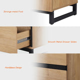 Retails $299+ New ASSEMBLED Oak WAMPAT Chest of Drawers for Bedroom, Hallway, Living Room, Entryway, Dining, Closet Organizers and Storage with 3 Drawers with Metal Base, Modern Wood Dresser Light Oak