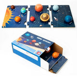 New Retail $56+ Baby Montessori Wooden Early Education Toys 3D Eight Planets Puzzle Toy Universe Cognition Solar System Planet Matching Board