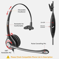New Headset with Microphone,Wantek Cell Phone Headsets Wired 3.5mm Jack with Noise-Cancelling Microphone for Laptop - Computer with in-line Control for Work/Call Center/Office