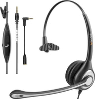 New Headset with Microphone,Wantek Cell Phone Headsets Wired 3.5mm Jack with Noise-Cancelling Microphone for Laptop - Computer with in-line Control for Work/Call Center/Office