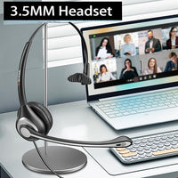 New Headset with Microphone,Wantek Cell Phone Headsets Wired 3.5mm Jack with Noise-Cancelling Microphone for Laptop - Computer with in-line Control for Work/Call Center/Office