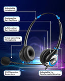 New Wantek USB Headsets with Microphone, Computer Headset with Microphone for Work, Wired USB Headphones in-line Control with Mute for Zoom Skype Webinar Home Office(UC602)